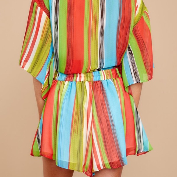 Shop Red Dress Cabl 2-piece Tie front Top Shorts - Picture 3 of 3